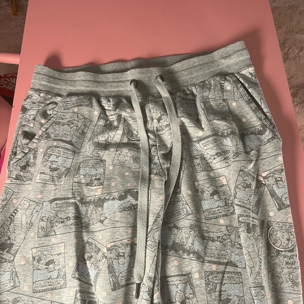 Disney‎ Winnie The Pooh pajama jogger sleep lounge pants Size small 4-6 in grey